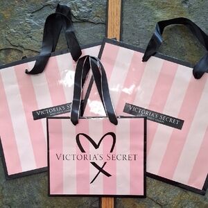 Victoria's Secret Pink & Black Striped Gift Bags